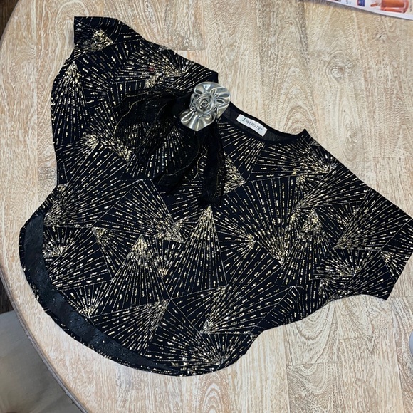Vintage Tops - Vintage diversity black sheer glitter blouse lame 70s 80s